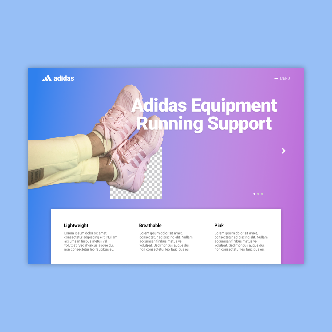 Adidas EQT landing page